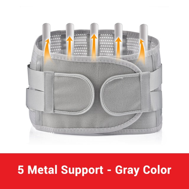 Back Support Belt With 3 Steel Stays Relief for Back Pain Herniated Disc Sciatica Scoliosis Lumbar Support Breathable Mesh Design-Body Support-Fit Sports
