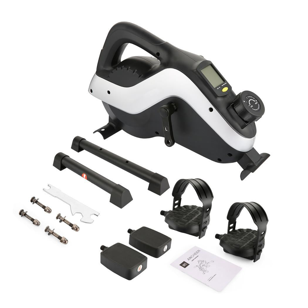 Mini Exercise Bike LCD Display Dual Pedal 8 Levels Portable Leg Trainer