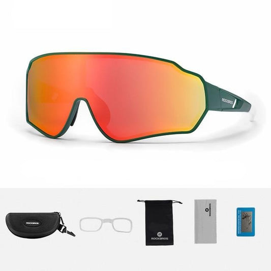 Polarized Sports Prescription Frame Sunglasses with 5 Interchangeable Lenses With UV400 Protection-Bike Accessories-Fit Sports
