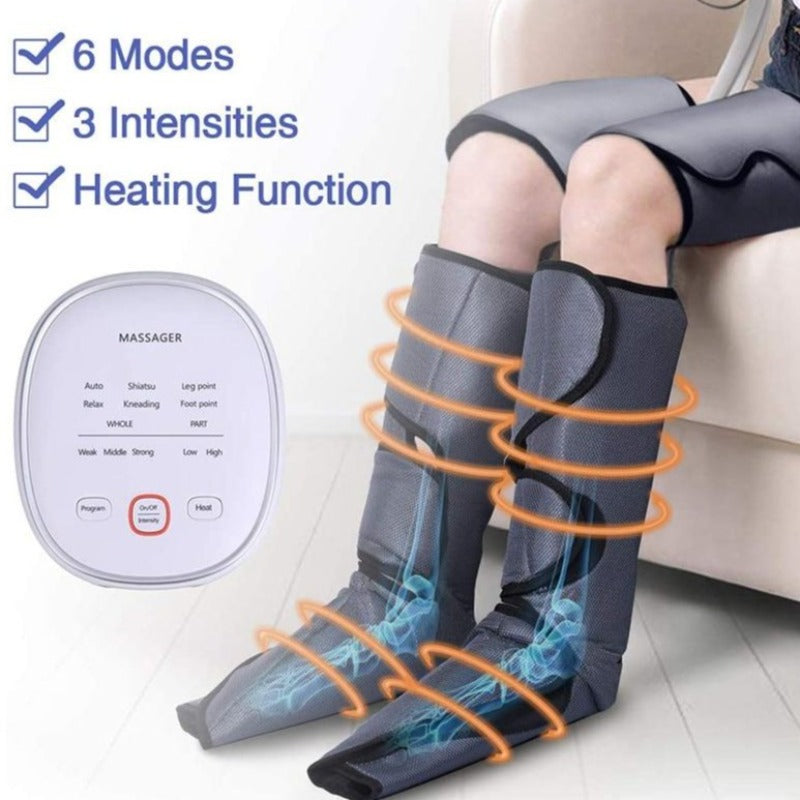 Foot Massager And Leg Massager for Circulation Relaxation with Heating Hand-held Controller 6 Modes 3 Intensities Unisex-Body Support-Fit Sports