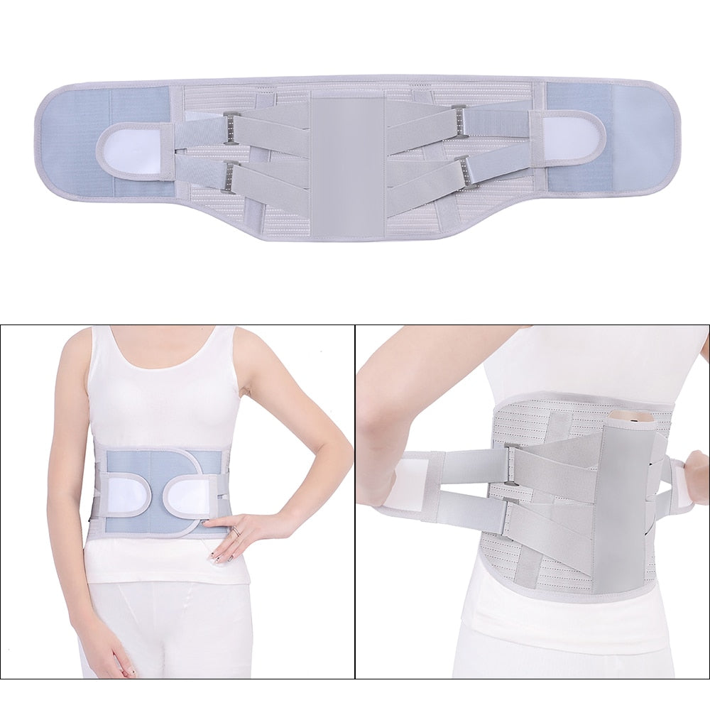 Back Support Belt With 3 Steel Stays Relief for Back Pain Herniated Disc Sciatica Scoliosis Lumbar Support Breathable Mesh Design-Body Support-Fit Sports