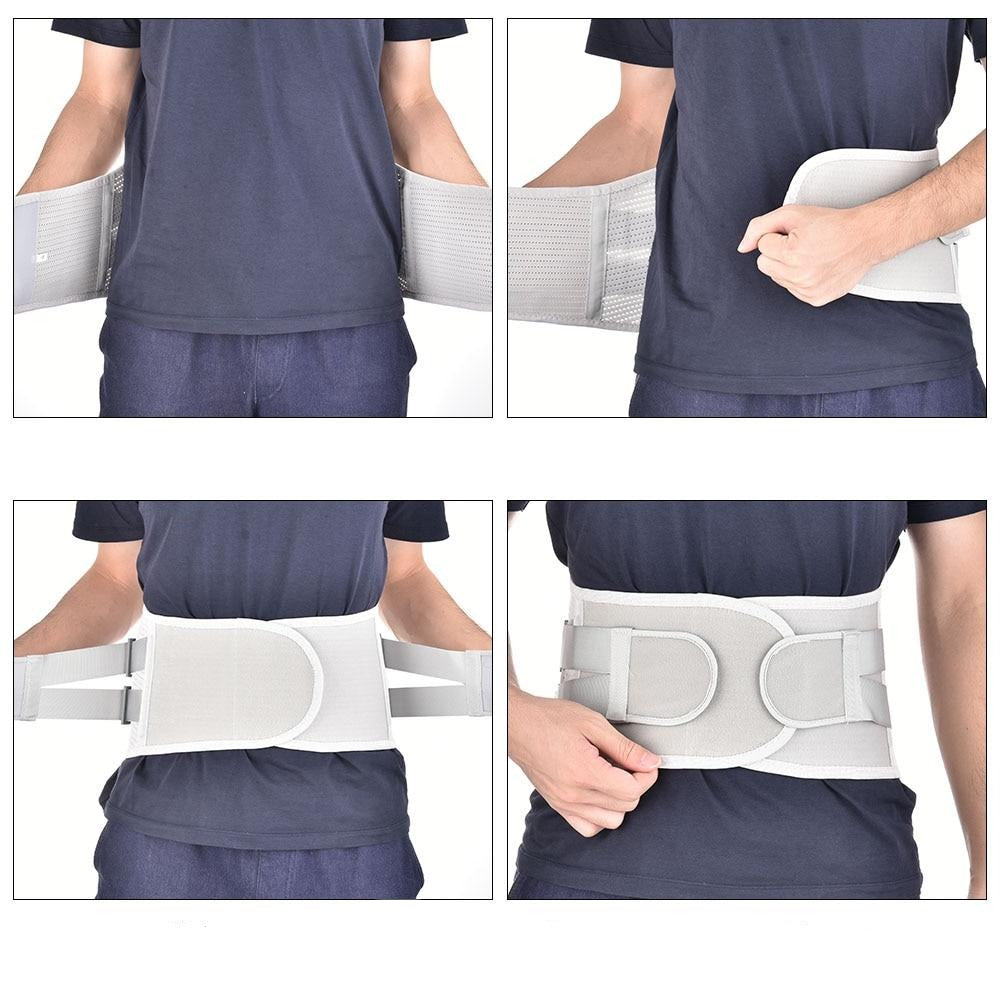 Back Support Belt With 3 Steel Stays Relief for Back Pain Herniated Disc Sciatica Scoliosis Lumbar Support Breathable Mesh Design-Body Support-Fit Sports