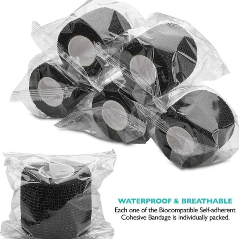 24 Pack Self Adherent Bandage Wrap 2 Inches X 5 Yards Bandage Tape First Aid Tape Self Adhesive Athletic Sports Bandage-Fitness Accessories-Fit Sports