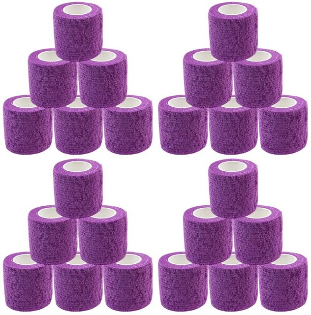 24 Pack Self Adherent Bandage Wrap 2 Inches X 5 Yards Bandage Tape First Aid Tape Self Adhesive Athletic Sports Bandage-Fitness Accessories-Fit Sports