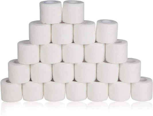 24 Pack Self Adherent Bandage Wrap 2 Inches X 5 Yards Bandage Tape First Aid Tape Self Adhesive Athletic Sports Bandage-Fitness Accessories-Fit Sports