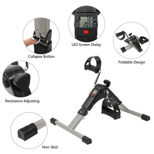 Portable Under Desk Mini Stationary Fitness Bike Indoor Exercise Pedal Bike for Arms Legs