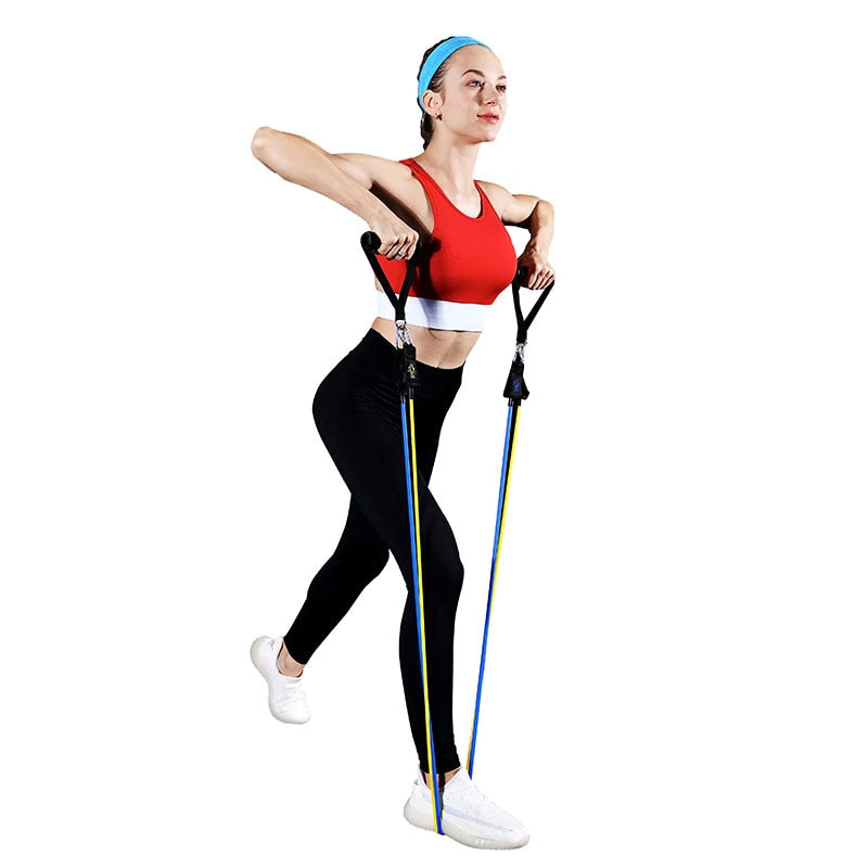 Resistance Bands 11 Piece Resistance Band Set Latex Bands Great For Home Workouts Fitness Training-Fitness Accessories-Fit Sports