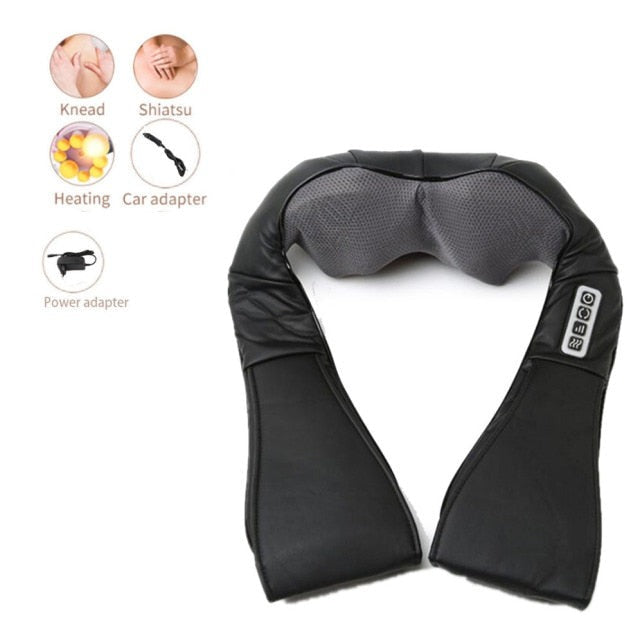 Shiatsu Back and Neck Massager Deep Kneading Massage With Heat for Shoulders Neck Back Legs Feet For Use at Home Car or Office