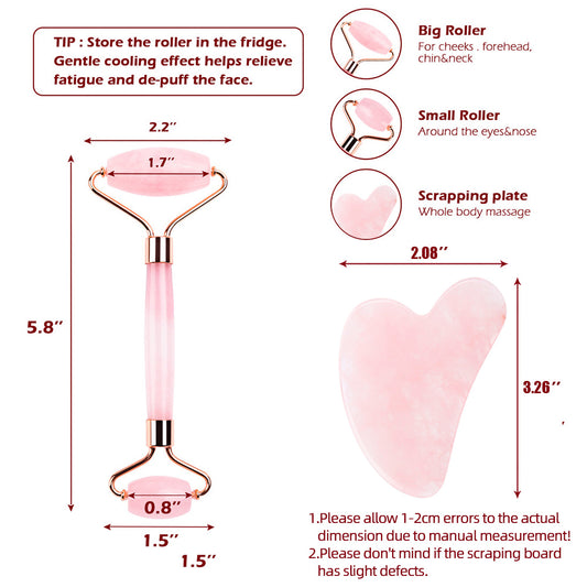 Jade Roller And Gua Sha Face Massage Roller