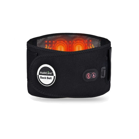 Heated Lumbar Support Belt with Vibration – Adjustable Back Wrap