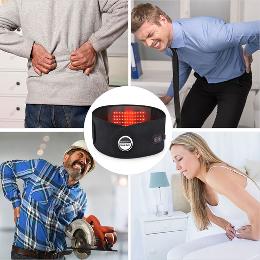 Heated Lumbar Support Belt with Vibration – Adjustable Back Wrap