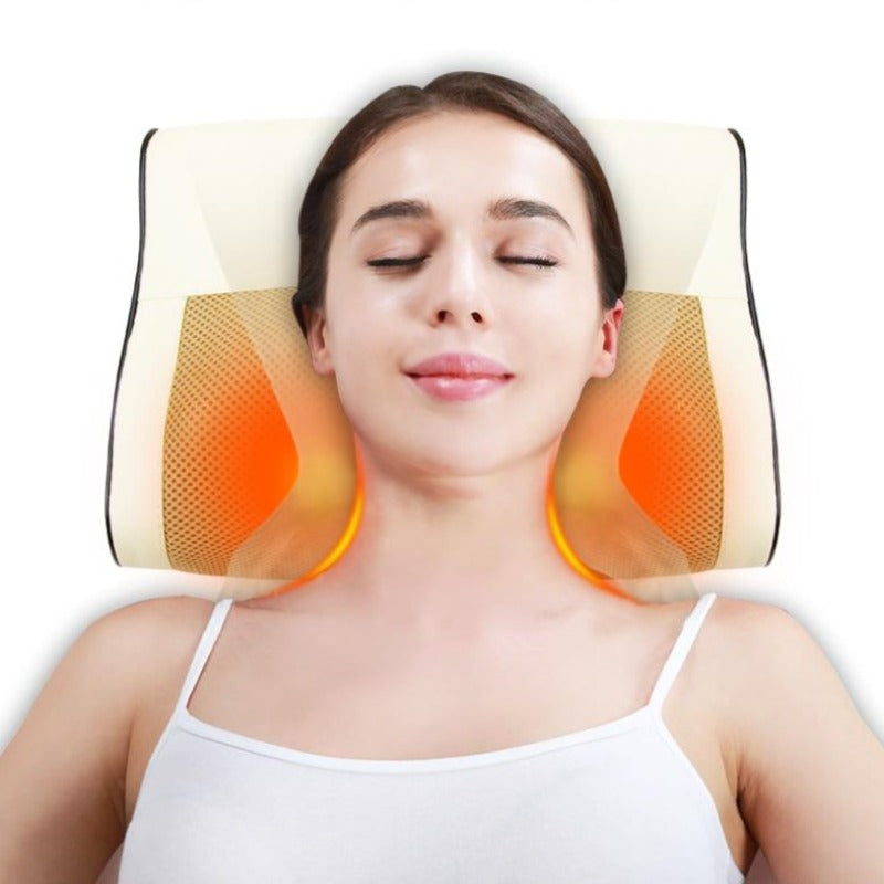 Massage Pillow With Infrared Heating Great Muscle And Stress Relief Shiatsu Massager For Neck Shoulders Back Multi Purpose Use-Massage Equipment-Fit Sports