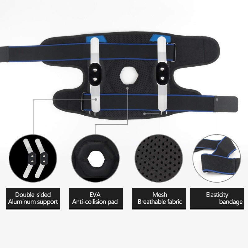 Knee Brace with Side Stabilizers for Support & Stability