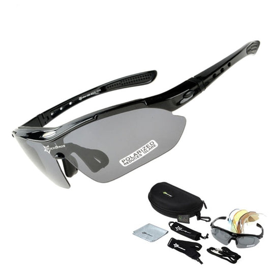Polarized Sports Prescription Frame Sunglasses with 5 Interchangeable Lenses With UV400 Protection-Bike Accessories-Fit Sports