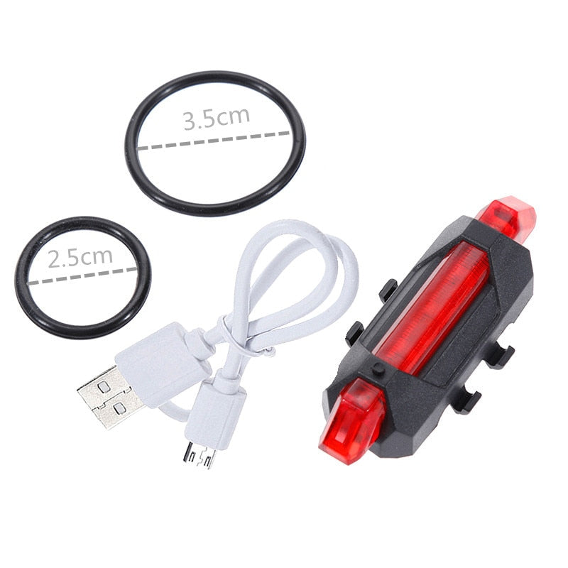 Bright Rear LED Bike light, 6 Color Variations And Safety Warning Light, USB Rechargeable-Bike Accessories-Fit Sports