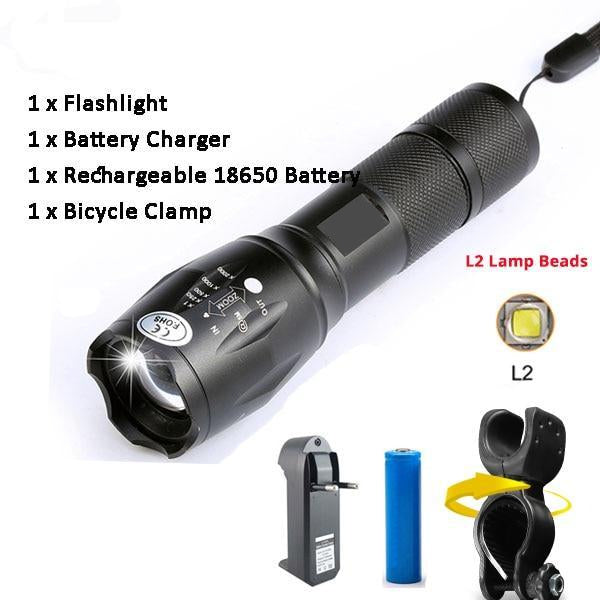 SUPER Bright Multi Use Bike Light, 12000 Lumens, 5 Modes, ZOOM, Waterproof And Easy Recharge-Bike Accessories-Fit Sports