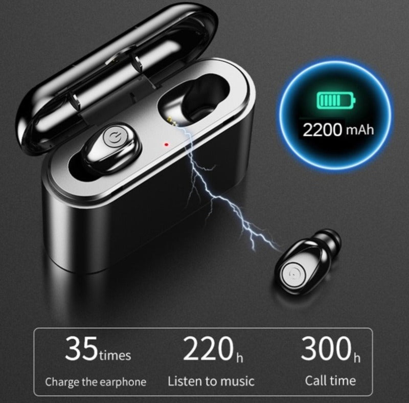 Wireless Earbuds 5D Stereo X8 Bluetooth Earphones Mini TWS Waterproof Headfrees with 2200mAh Power Bank Earphones-Bluetooth Headphones & Accessories-Fit Sports