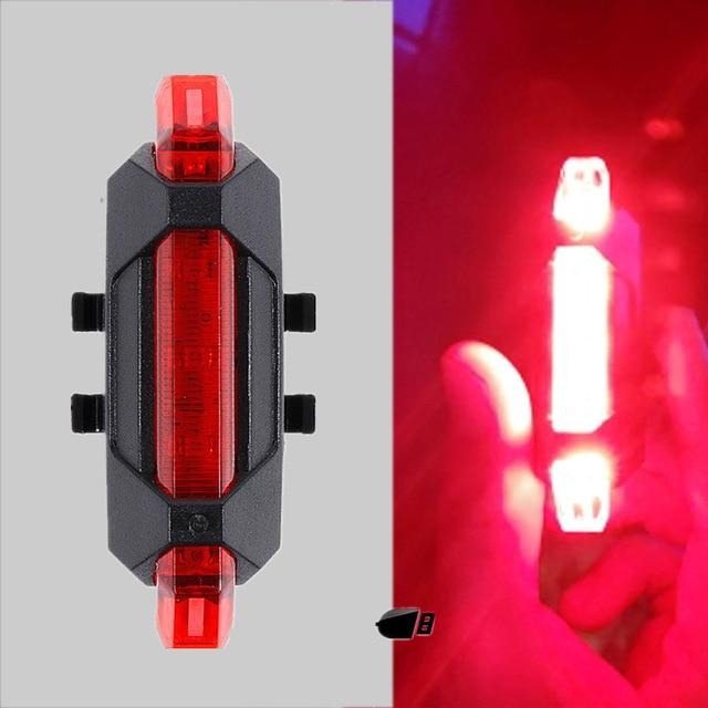 Bright Rear LED Bike light, 6 Color Variations And Safety Warning Light, USB Rechargeable-Bike Accessories-Fit Sports