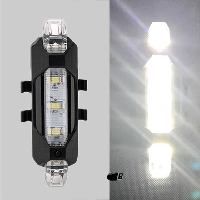 Bright Rear LED Bike light, 6 Color Variations And Safety Warning Light, USB Rechargeable-Bike Accessories-Fit Sports