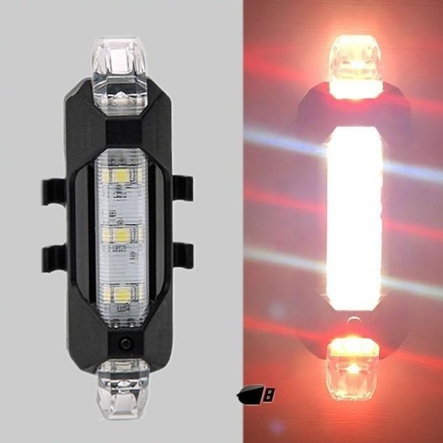 Bright Rear LED Bike light, 6 Color Variations And Safety Warning Light, USB Rechargeable-Bike Accessories-Fit Sports