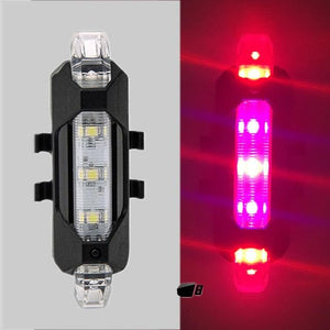 Bright Rear LED Bike light, 6 Color Variations And Safety Warning Light, USB Rechargeable-Bike Accessories-Fit Sports