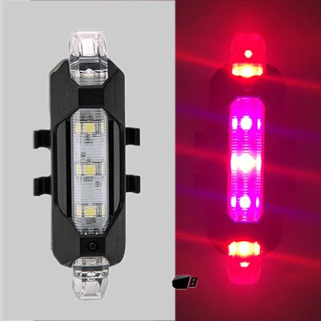Bright Rear LED Bike light, 6 Color Variations And Safety Warning Light, USB Rechargeable-Bike Accessories-Fit Sports