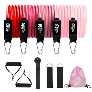 Resistance Bands 11 Piece Resistance Band Set Latex Bands With Carabiners Great For Home Workouts Fitness Training