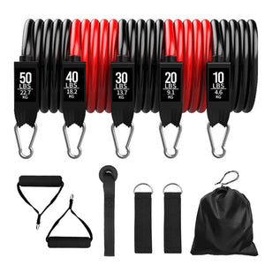 Resistance Bands 11 Piece Resistance Band Set Latex Bands With Carabiners Great For Home Workouts Fitness Training