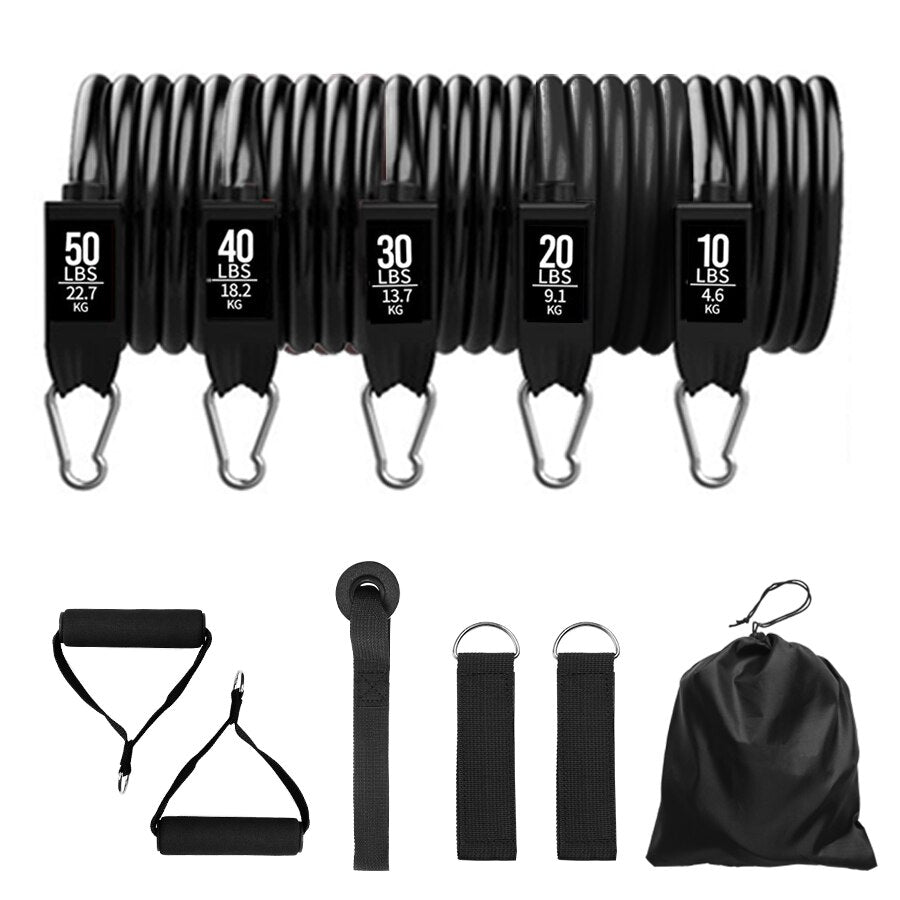 Resistance Bands 11 Piece Resistance Band Set Latex Bands With Carabiners Great For Home Workouts Fitness Training