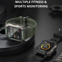5ATM Smart Watch With HR Fitness Tracker Military Grade Waterproof for iOS Android