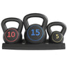 Load image into Gallery viewer, 3 Piece Kettlebell Weight Set 5lb 10lb 15lb Weights