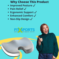 Premium Gel Memory Foam Seat Cushion with Non-Slip Base for Office & Car