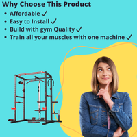 Power Rack, Multi-Functional Power Cage with LAT Pulldown Pulley System, Squat Rack with More Training Attachments for Home Gym