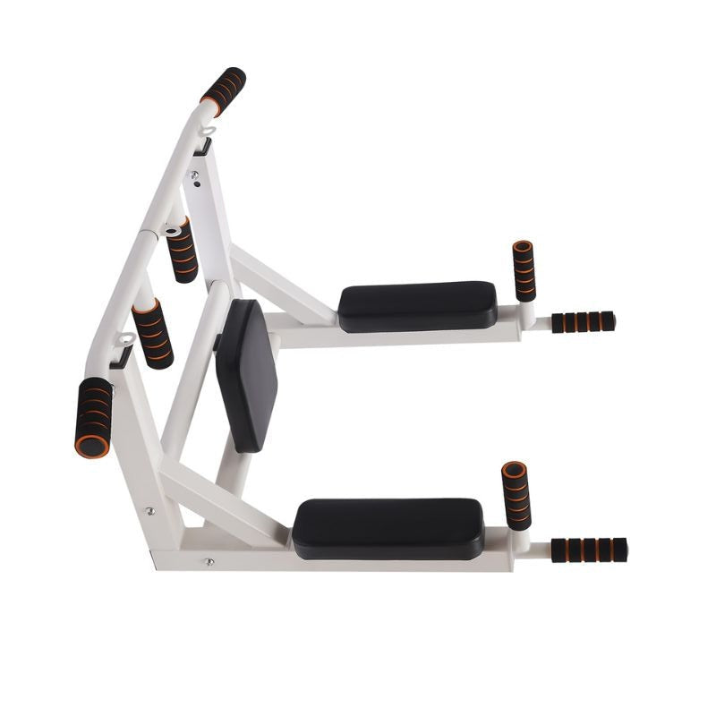 Wall Mounted Multifunctional Dip Station and Pull Up Bar Chin Up bar for Indoor Support up to 440Lbs