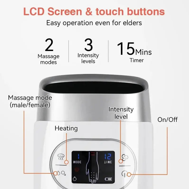 Rechargeable Hand Massager With Heat & Air Compression Acupoint Massager Fort Pain Relief