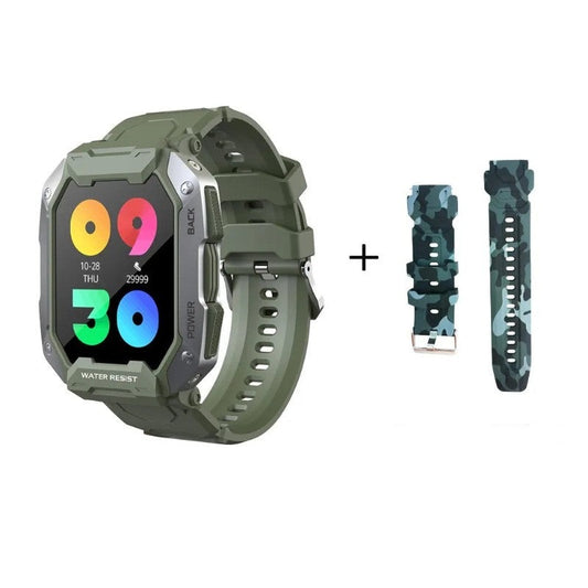 5ATM Smart Watch With HR Fitness Tracker Military Grade Waterproof for iOS Android