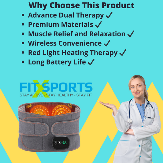 Rechargeable Heated Lumbar Support Belt with Vibration