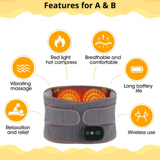 Rechargeable Heated Lumbar Support Belt with Vibration