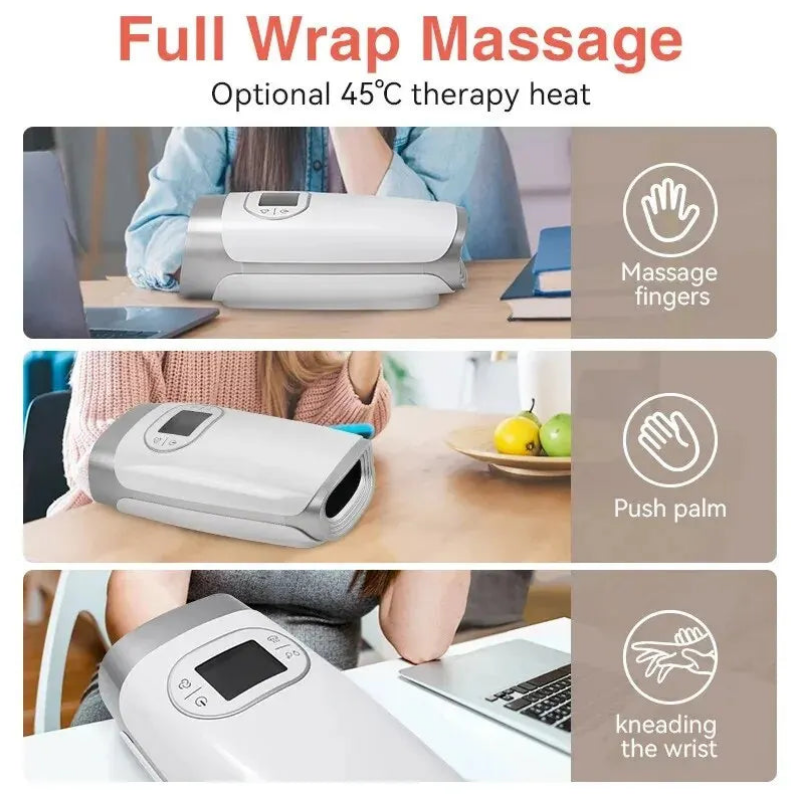 Rechargeable Hand Massager With Heat & Air Compression For Relaxation and Comfort