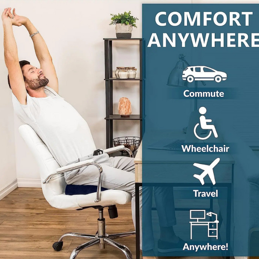 Premium Gel Memory Foam Seat Cushion with Non-Slip Base for Office & Car