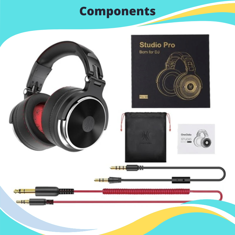Wired Professional Headphones Studio Pro DJ Headphones With Microphone Over Ear HiFi