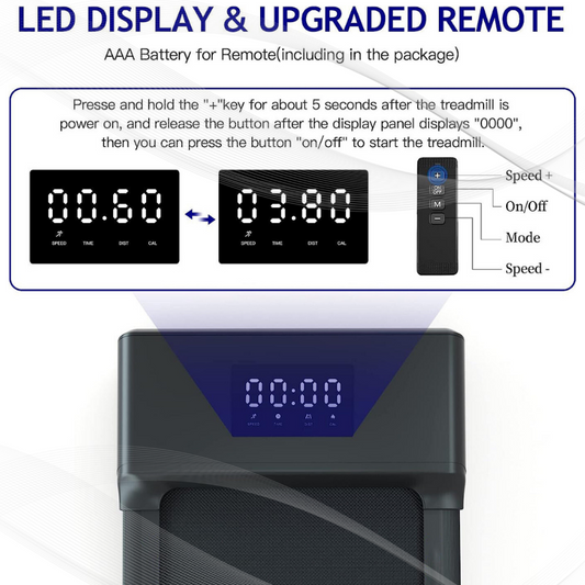 Portable Walking Pad Treadmill with 2.5HP Motor, 3.8 MPH, Remote Control and LED Display Easy to Store
