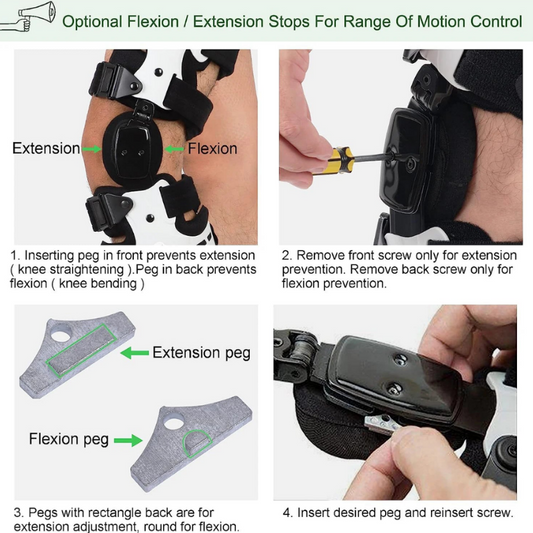Adjustable ROM Hinged Knee Brace with Extension Stops – Stability Support