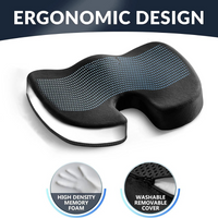 Premium Gel Memory Foam Seat Cushion with Non-Slip Base for Office & Car