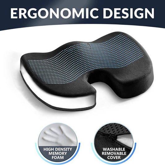 Premium Gel Memory Foam Seat Cushion with Non-Slip Base for Office & Car