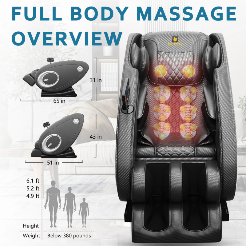 Full Body Massage Chair Zero Gravity Air Pressure Easy to Use