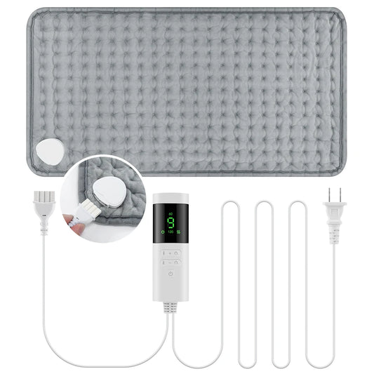 Electric Heating Pad for Back, Neck & Shoulder – 9 Heat Settings, 4 Timer Modes, Washable