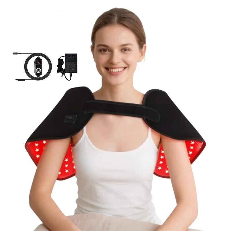 Wearable Red Light Therapy Wrap for Neck, Shoulder & Back | 288 LEDs 660nm & 850nm