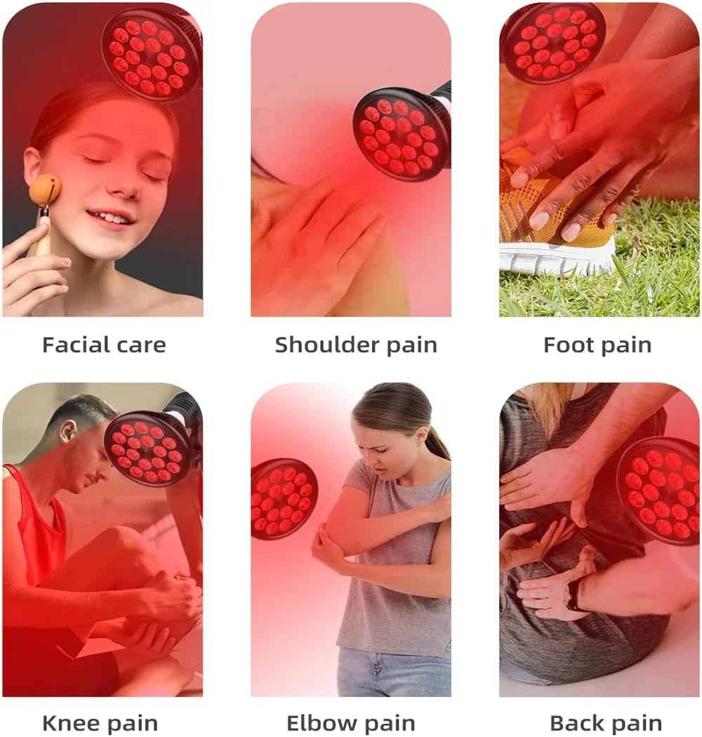 54W LED Red Light Therapy Lamp 660nm & 850nm | 18-Chip Dual Wavelength with Floor Stand