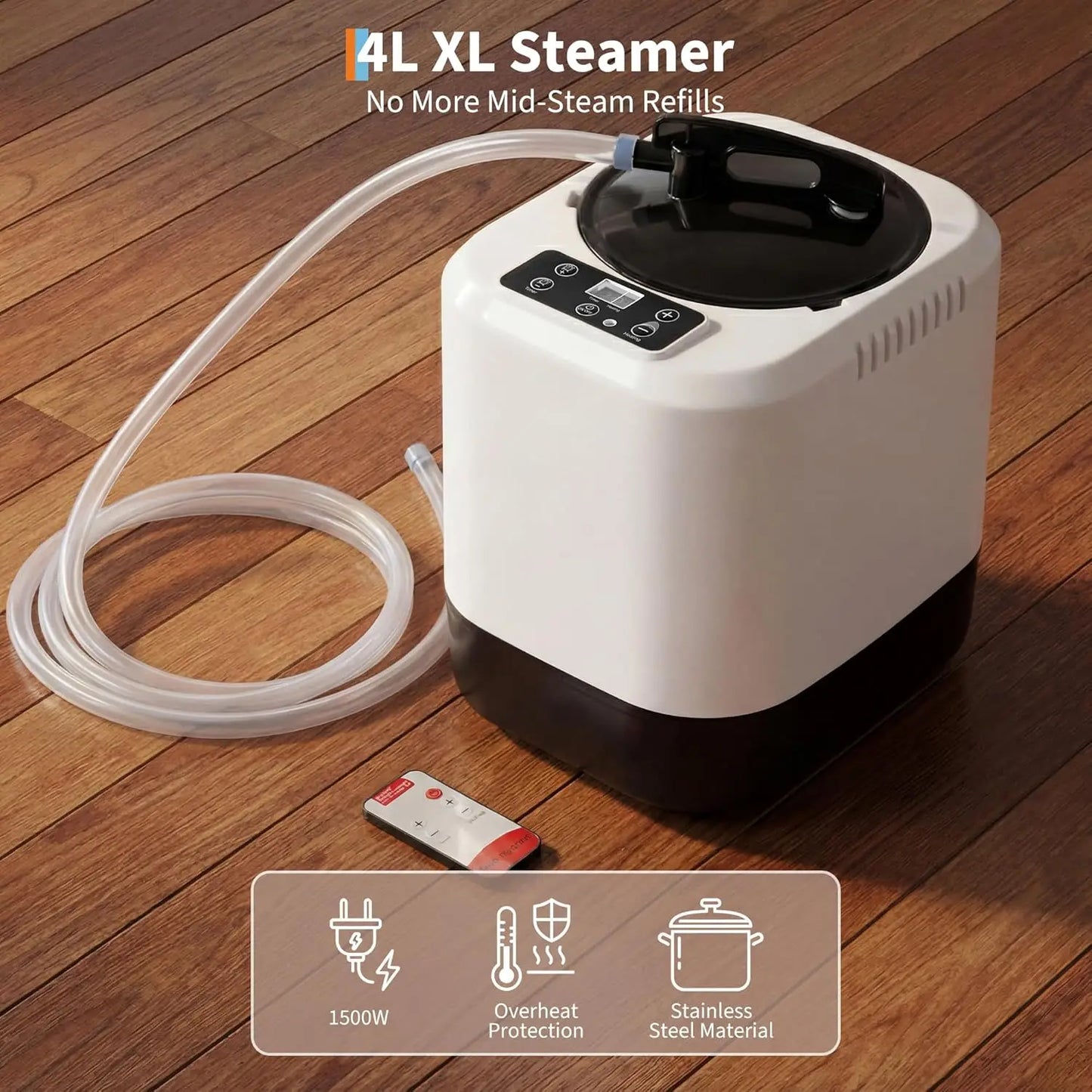 Portable 2-Person Steam Sauna Box 47x32x63in | 1500W 4L Steamer, 99-Min Timer for Home Spa